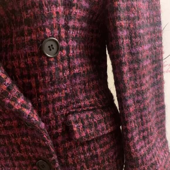 Perry Ellis. Size 10. Winter Wool/Rayon Fuzzy Nubby Double Breasted Jacket. LC - Picture 5 of 6